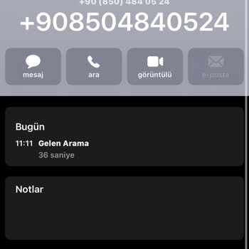 0850 484 05 24 Numara Tarafından Arandım