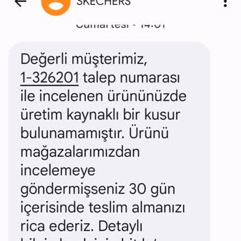 Skechers Sattığı Üründe Kusur