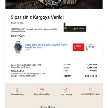 Konyalı Saat Yanlış Sipariş Ve 15 Gün Mağdur Ediliyoruz