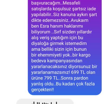 Butik Moor Tüketiciye Kanuna Aykırı Şart Öne Sürüyor...