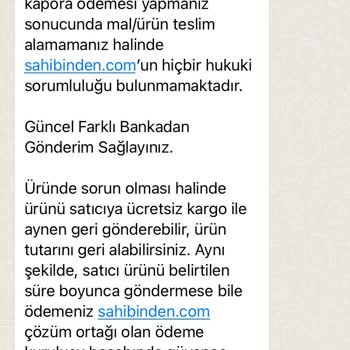 Sahibinden.com A Gönderilen Paranın Bloke Edilmesi
