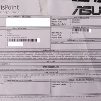 Asus Rog Strix B550-F Gaming Anakartın Tamir Edilmemesi
