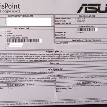 Asus Rog Strix B550-F Gaming Anakartın Tamir Edilmemesi