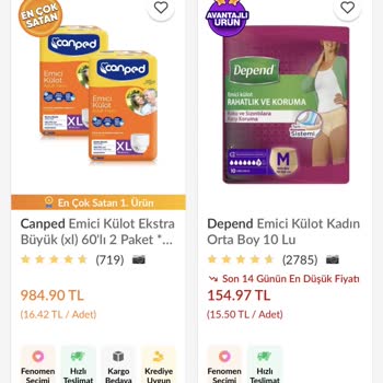 Trendyol Mobil Uygulamanın Arama Sayfasında Ürünlerimizin Çıkmaması