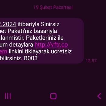 Vodafone FreeZone Ücretsiz İnternet Paketi Hatta Yansıtılmaması