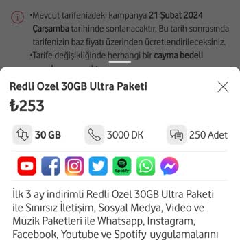 Vodafone Yüksek Fiyat Artışı