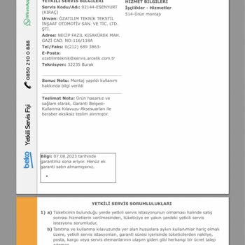 Beko Kurulumdan Önce Garanti Başlatıyor