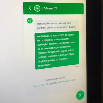 Cvmaker.tr Bilgim Dahili Dışında Abonelik Oluşumu Ve Borç Oluşturulmuş