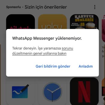 Playstore.com WhatsApp Uygulamasını Yükleyemiyorum