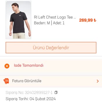 In Street Firmasi Ürün İptali