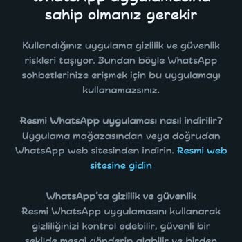 WhatsApp Resmi Hatası