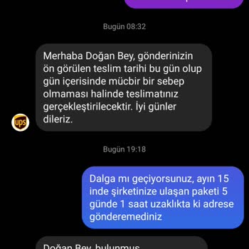 UPS Şirketi Getirmesi Gereken Ürünü Getirmiyor.