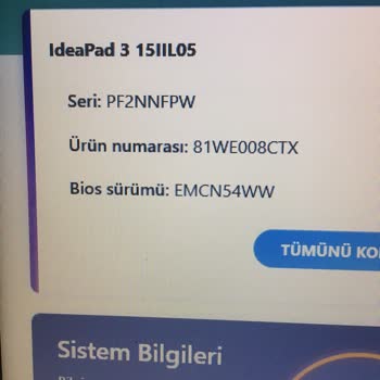 Lenovo Bilgisayar Kamera Hata Veriyor
