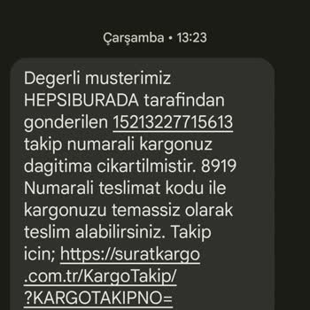 Sürat Kargo Kargom Hala Teslim Edilmedi