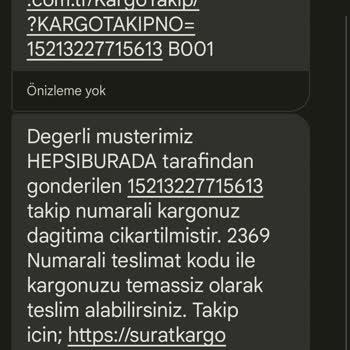 Sürat Kargo Kargom Hala Teslim Edilmedi