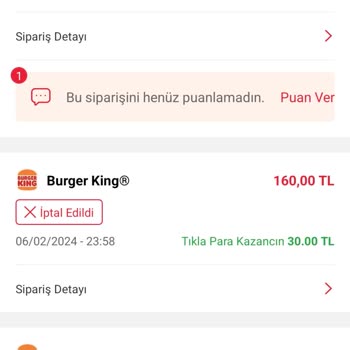 Tıkla Gelsin Para İadesi Yapılmadı
