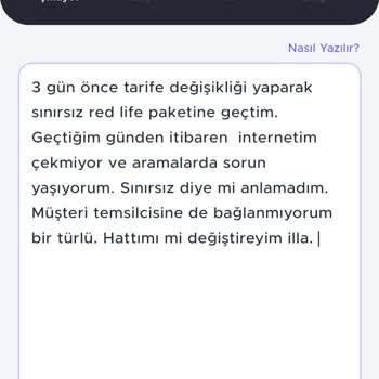 Vodafone Red Life Sinirsiz, Bağlantı Sorunu