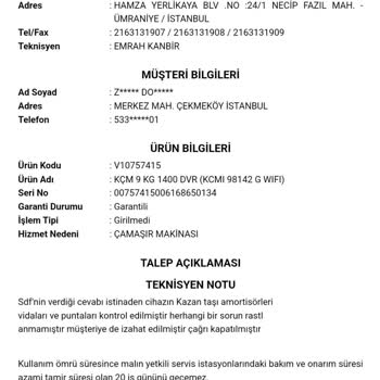 Vestel Kurutmalı Çamaşır Makinesi