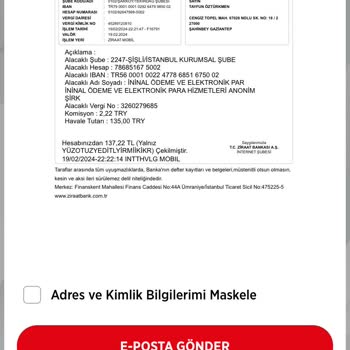 İninal Kart Açıklama Kısmına Hesap No Girmedim