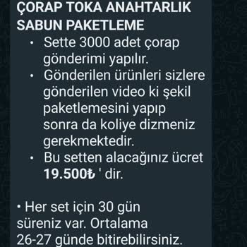 Saldos Evde Sabun Çorap Toka Paketleme Firma Sorunu