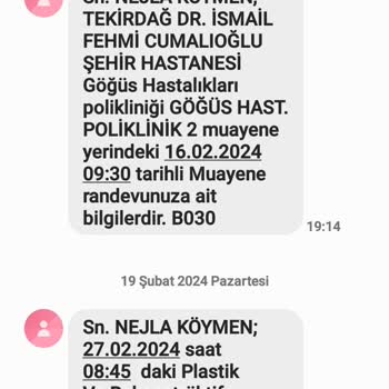 Tekirdağ Dr. İsmail Fehmi Cumalıoğlu Şehir Hastanesi Randevu İptalleri Ve Hastane Süreçleri