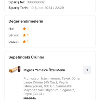 Migros Yemek Siparişi Teslim Etmeyip Teslim Edildi Yazıyor Tam 1 Buçuk Saat Gelmedi