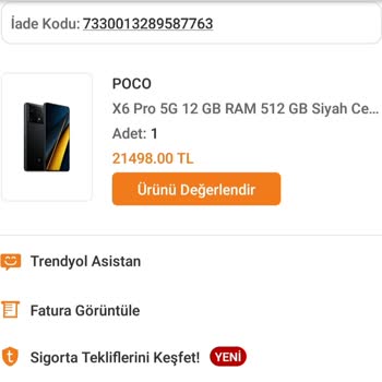 Poco Cep Telefonları Trendyol Sitesi Elekronik Esya Alınmayacağına Dair Müşteri Şikayeti
