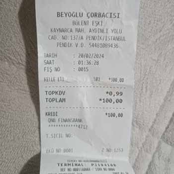 Beyoğlu Çorbacısının KDV Tutarı Olmayan Fişi Kesmesi **vergi Kaçırma**