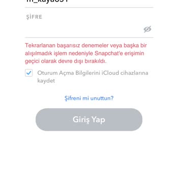 Snapchat Geçici Erişim Engeli