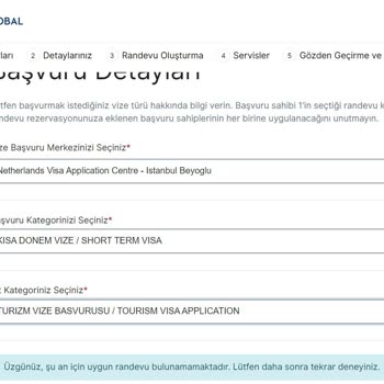 VFS Global Hollanda Vize Randevusu Alamama