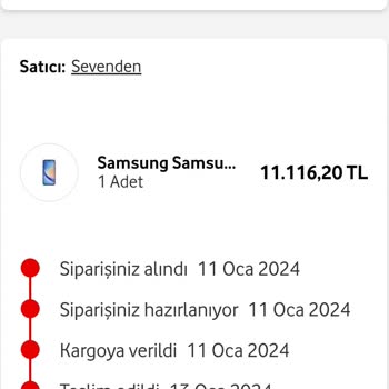Vodafone Her Şey Yanımda Satın Alınan Telefon Faturası