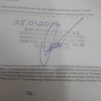 Şok Market -Sinbo Tost Makinesi Memnuniyetsizliği