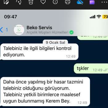 Beko Türkiye Tanzim Hasarımı Karşılamaması