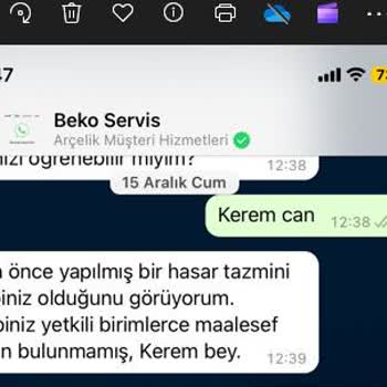 Beko Türkiye Tanzim Hasarımı Karşılamaması
