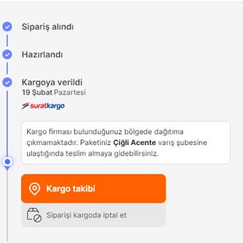 Sürat Kargo Bulunduğumuz Adrese Gönderim Sağlamıyor