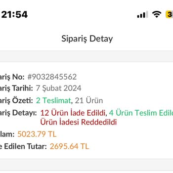 Trendyolmilla Haksız İade Reddi