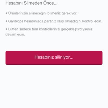 Gardrops Hesabımı Silemiyorum Ve Müşteri Temsilcisine De Ulaşamıyorum