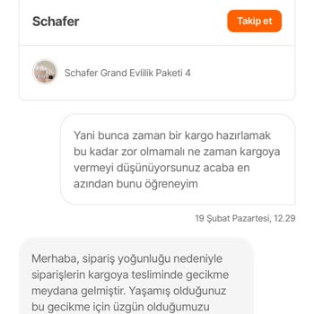 Schafer Ürünümü Kargoya Bir Türlü Vermiyor