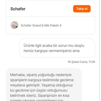 Schafer Ürünümü Kargoya Bir Türlü Vermiyor