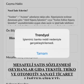 İş Bankası Bankamatik Kartı İle Yapamadığım Trendyol Alışverişim