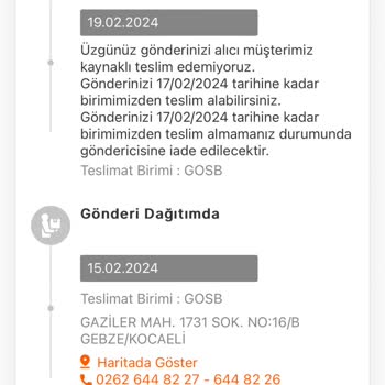 Emsan Mutfak Kargo Teslim Edilmedi