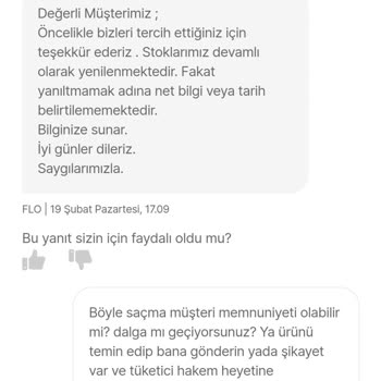 FLO Ayakkabı FLO Yanlış Ürün Müşteri Memnuniyeti