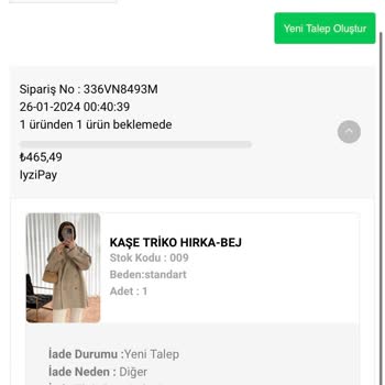 Vakro Boutique Siparişim Gönderilmedi. İşletmeden Şikayetçiyim