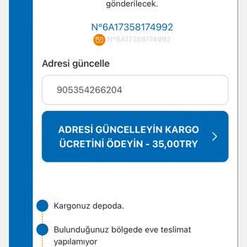 PTT Kargo Bana Gelen Kargo Hk.