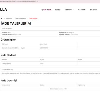 Laquella Ücret İademi Yapmıyor.