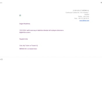 Jolly Tur Kıbrıs Tatili Mail Hatası