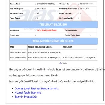 Aras Kargo Trabzon Şubesinde Kargomun Dağıtıma Çıkarılmaması Sorunu