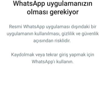 WhatsApp Resmi Uygulama Hatası