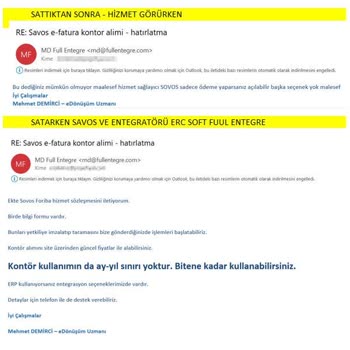 Sovos Türkiye Savos Foriba - Erc Soft E-FATURA Entegratör Yalanları