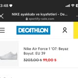 Decathlon Dan 66 TL'ye Nike Air Force